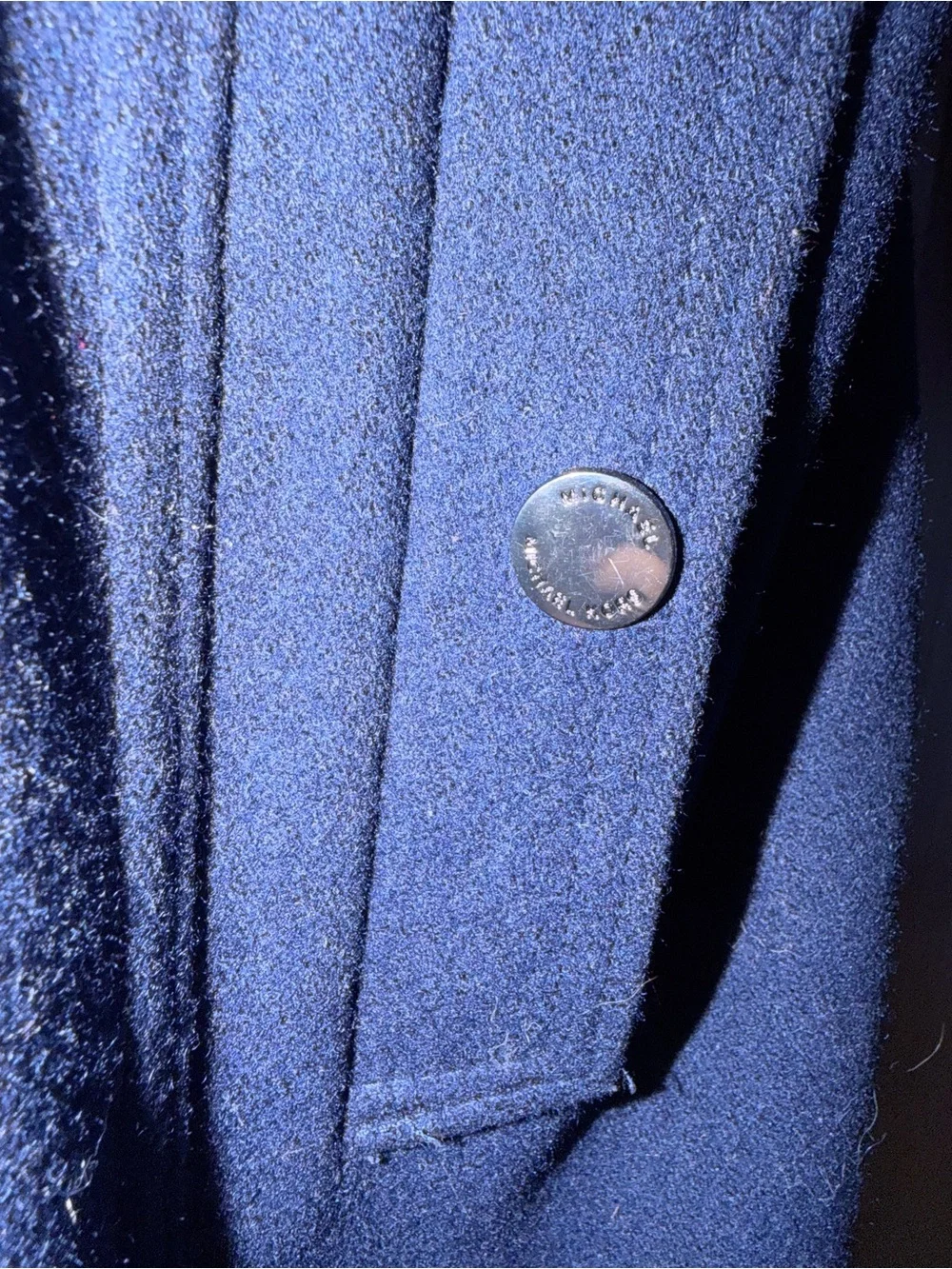 Michael kores  Navy Zip-Front Wool Blend Coat